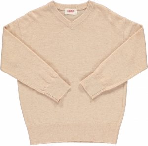 KNITTED V TOP 46 SAND