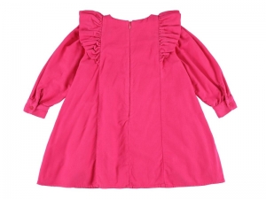 DRESS WITH RUFFLES ON CHEST KNOCKOUT PINK