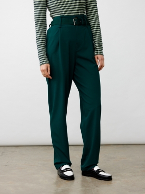 HIGH WAISTED TROUSERS PINE GREEN