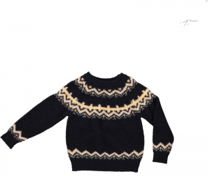 KNITTED JACQUARD JUMPER 81 NAVY