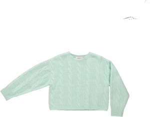 KNITTED CABLE JUMPER 65 AQUA