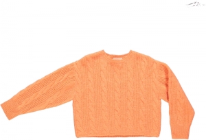 KNITTED CABLE JUMPER 62 ORANGE