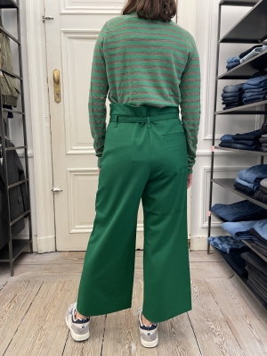 ANCKLE TROUSERS IN LIGHT WOOL  GRASS 