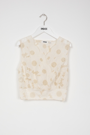 ENG EMBROIDERY RAP TOP OFF WHITE