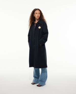 A-LINE TRENCH COAT NAVY 102