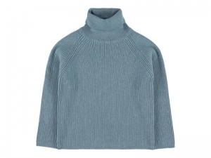 KNITTED RIBBED TURLENECK BLUE HORIZON